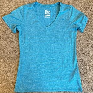 Nike Women's Dri-Fit Light Blue V-Neck Tee